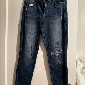 Women's Distressed Blue Jeans